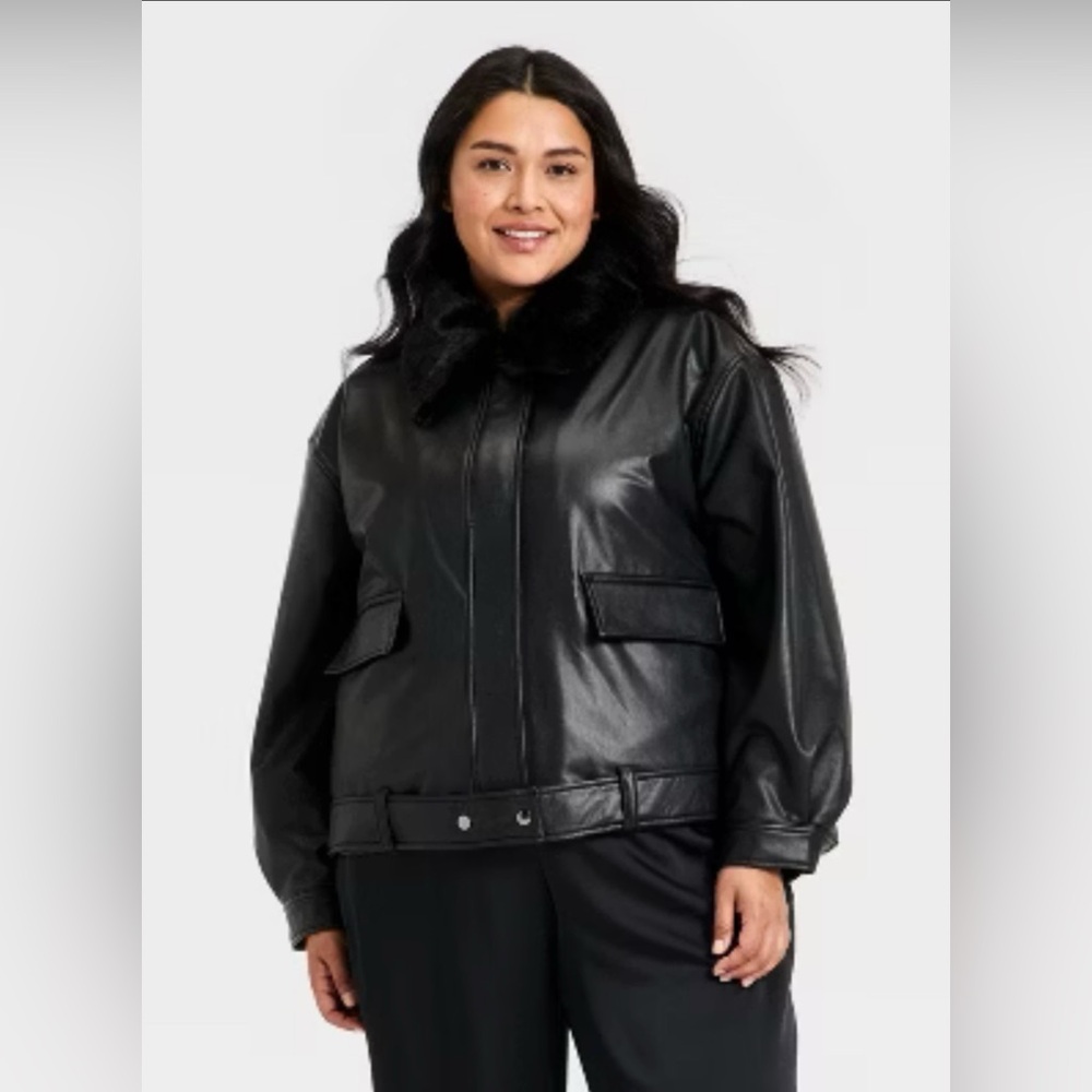 Women's Faux Leather Jacket - A New Day™
Black Size XL